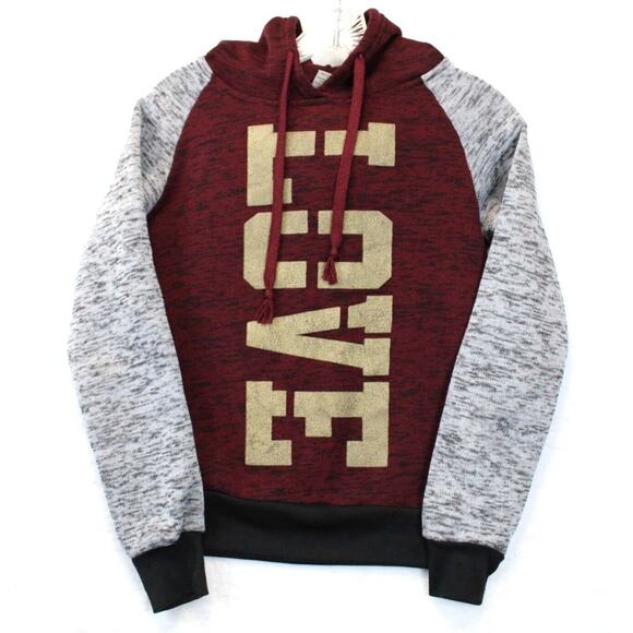 Jonathan Martin Collections Hoodie Sweatshirt Women S Space Dye Gray Maroon - Picture 1 of 11